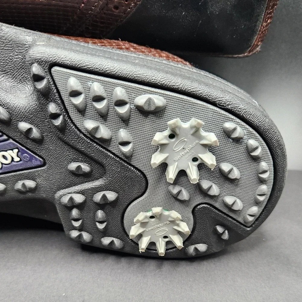 FootJoy SoftJoys‎ Terrains Shoes Mens Size 11.5 Brown Leather Golf Spikes 57635
